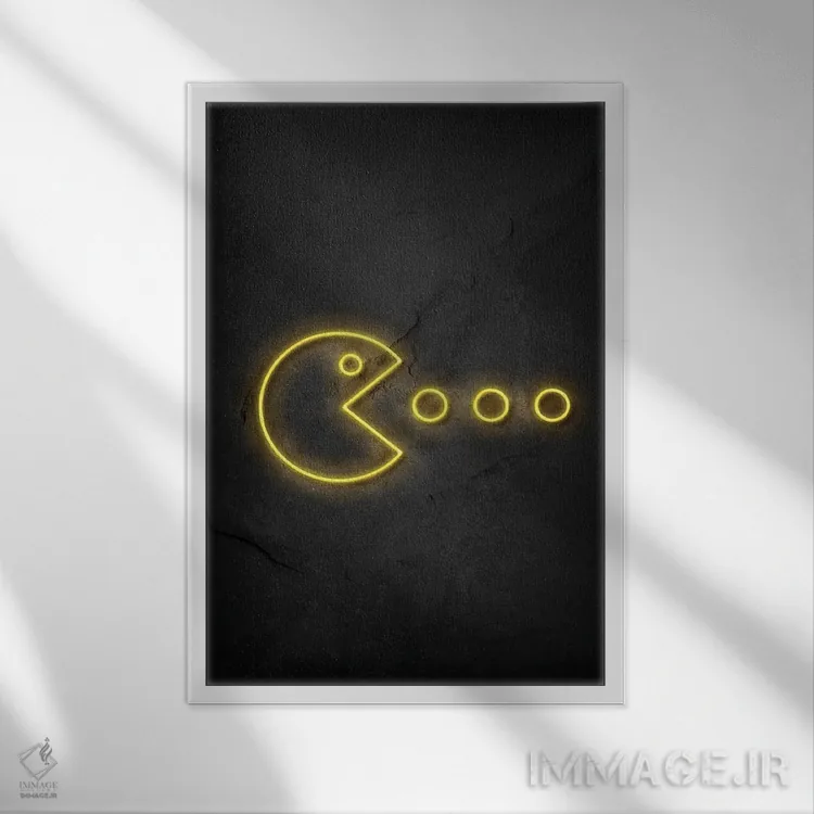 تابلو مینیمال پک من اثر دورو آرت - نمای قابدار سفید