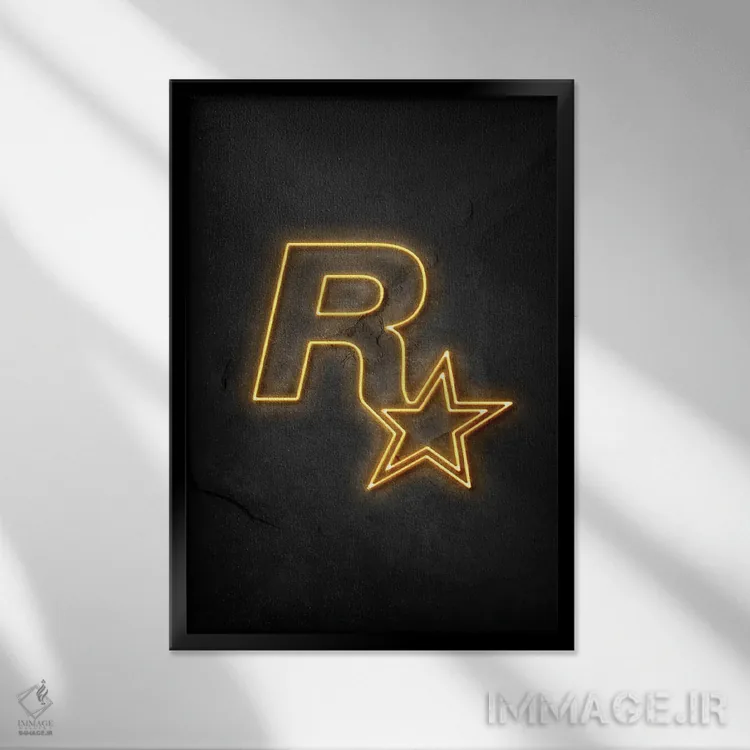 تابلو مینیمال راک استار اثر دورو آرت - نمای قابدار مشکی