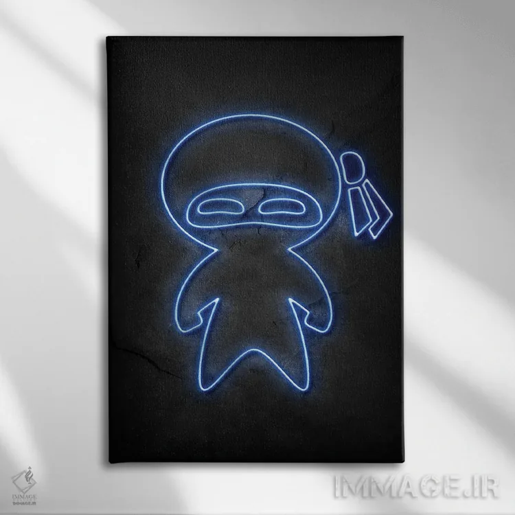 تابلو مینیمال نینجا اثر دورو آرت - نمای روبهرو روی دیوار