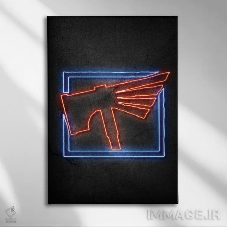 تابلو مینیمال وارهمر اثر دورو آرت - نمای روبهرو روی دیوار