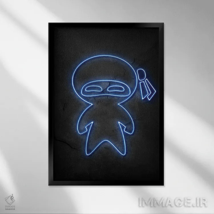 تابلو مینیمال نینجا اثر دورو آرت - نمای قابدار مشکی