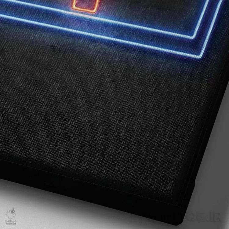 تابلو مینیمال وارهمر اثر دورو آرت - نمای نزدیک بافت بوم