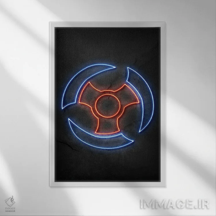 تابلو مینیمال شوریکن اثر دورو آرت - نمای قابدار سفید