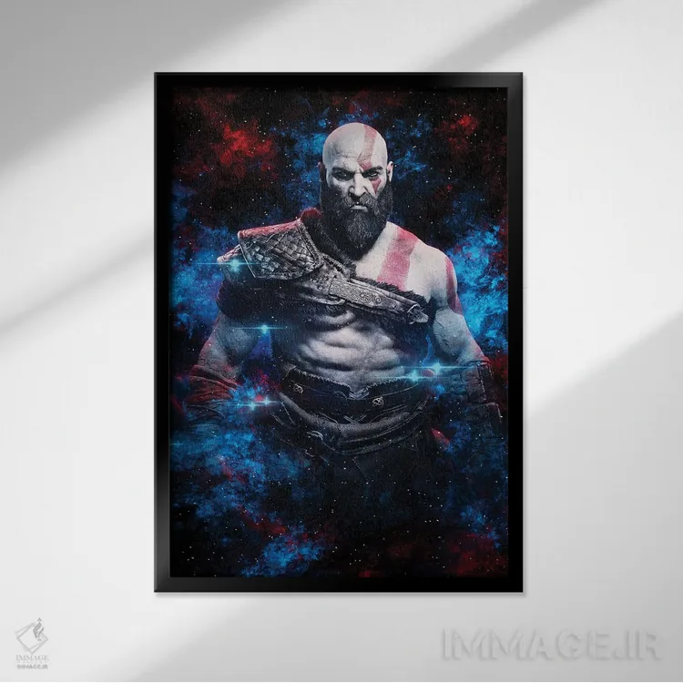 تابلو دکوراتیو کراتوس اثر دورو آرت - نمای قابدار مشکی