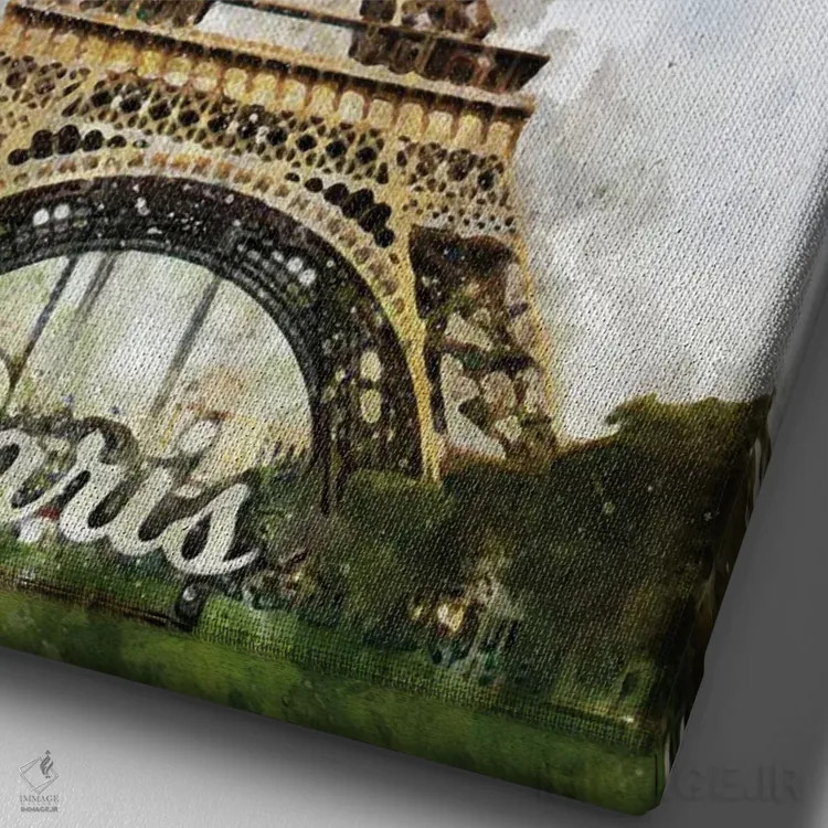 تابلو دکوراتیو پاریس اثر دورو آرت - نمای نزدیک بافت بوم
