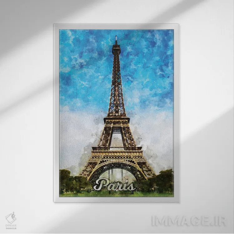 تابلو دکوراتیو پاریس اثر دورو آرت - نمای قابدار سفید