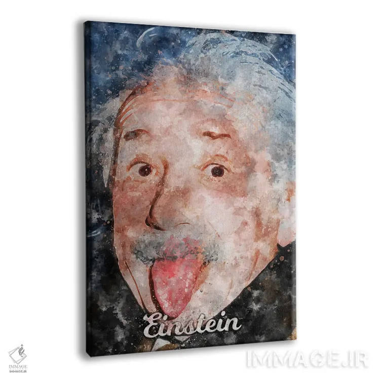 تابلو دکوراتیو اینشتین آبرنگی اثر دورو آرت - نمای پرسپکتیو محصول