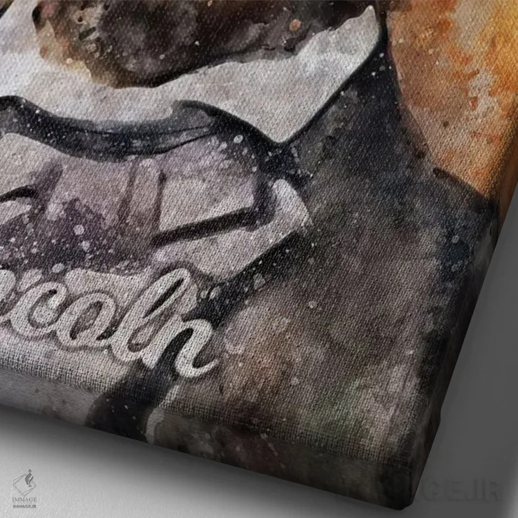 تابلو دکوراتیو لینکلن آبرنگی اثر دورو آرت - نمای نزدیک بافت بوم