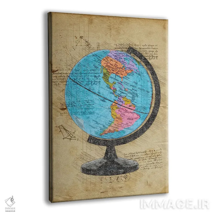 تابلو دکوراتیو کره جهان اثر دورو آرت - نمای پرسپکتیو محصول