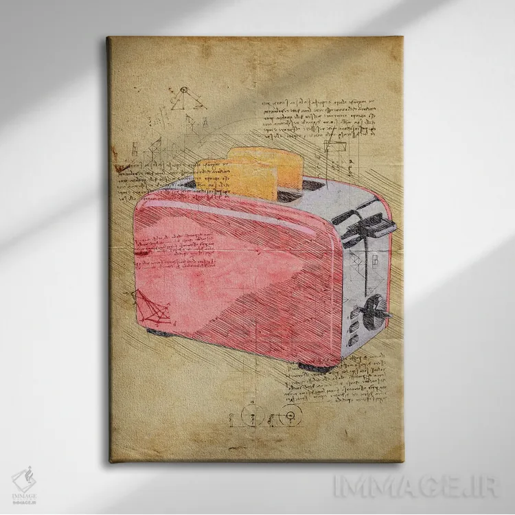 تابلو دکوراتیو توستر اثر دورو آرت - نمای روبهرو روی دیوار