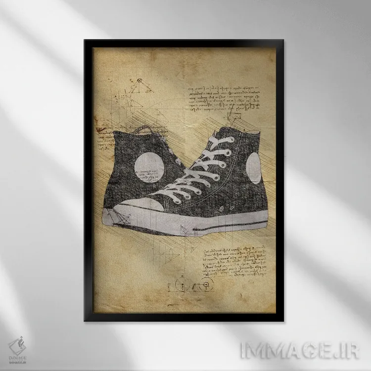 تابلو دکوراتیو کتانی اثر دورو آرت - نمای قابدار مشکی