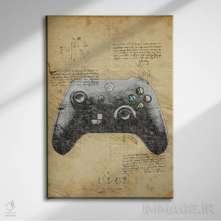 تابلو دکوراتیو دسته بازی II اثر دورو آرت - نمای روبهرو روی دیوار