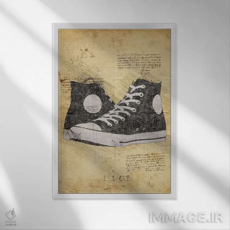 تابلو دکوراتیو کتانی اثر دورو آرت - نمای قابدار سفید