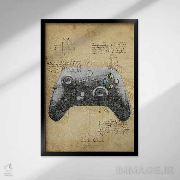 تابلو دکوراتیو دسته بازی II اثر دورو آرت - نمای قابدار مشکی