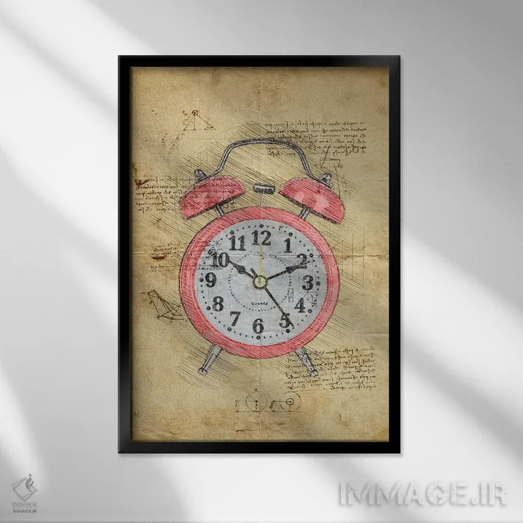 تابلو دکوراتیو ساعت اثر دورو آرت - نمای قابدار مشکی