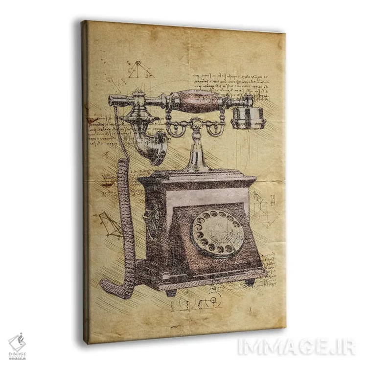 تابلو دکوراتیو تلفن اثر دورو آرت - نمای پرسپکتیو محصول