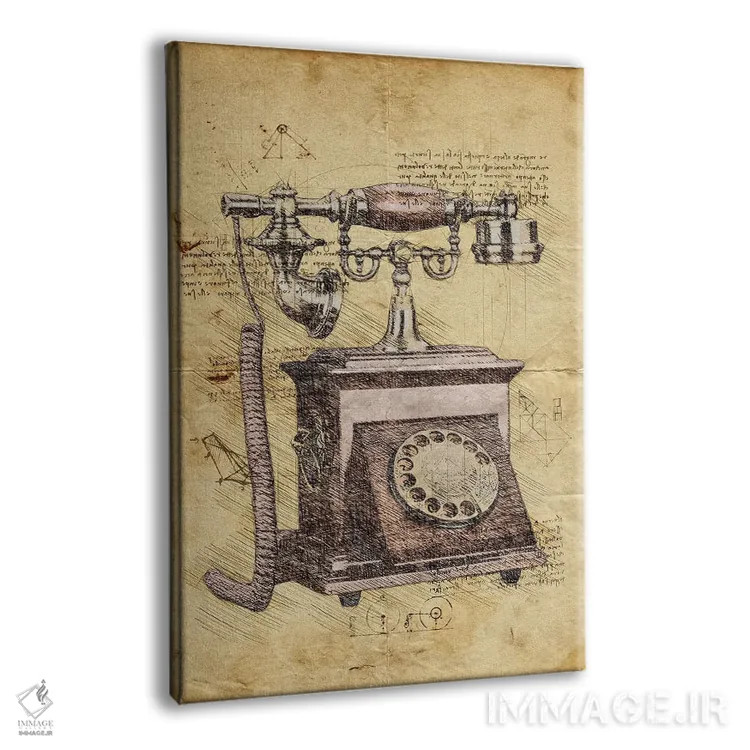 تابلو دکوراتیو تلفن اثر دورو آرت - نمای پرسپکتیو محصول