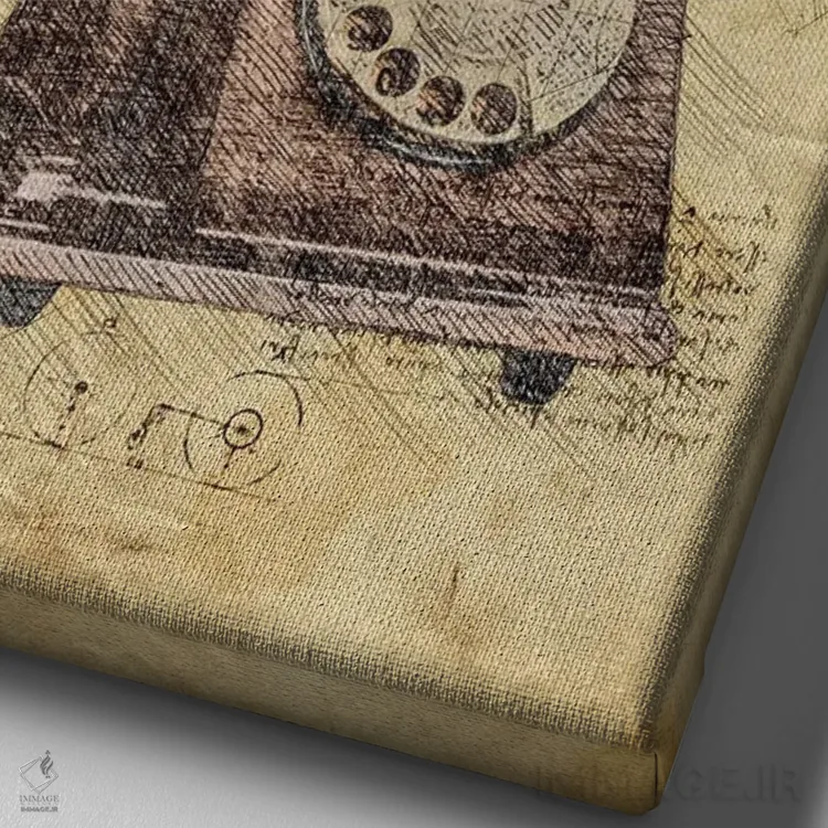 تابلو دکوراتیو تلفن اثر دورو آرت - نمای نزدیک بافت بوم