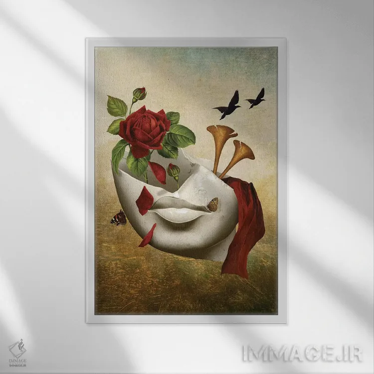 تابلو دکوراتیو شکسته اثر دیوگو وریسی مو - نمای قابدار سفید