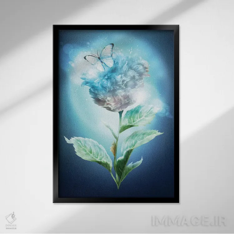 تابلو دکوراتیو گل زمستانی اثر دیوگو وریسی مو - نمای قابدار مشکی