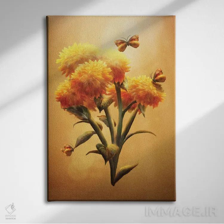 تابلو دکوراتیو شکوفه در غروب اثر دیوگو وریسی مو - نمای روبهرو روی دیوار