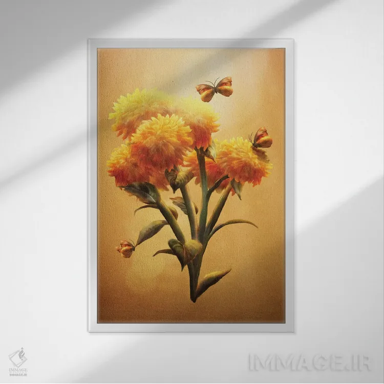 تابلو دکوراتیو شکوفه در غروب اثر دیوگو وریسی مو - نمای قابدار سفید