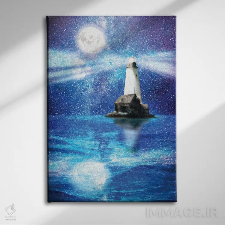 تابلو دکوراتیو فانوس دریایی ستارگان اثر دیوگو وریسی مو - نمای روبهرو روی دیوار