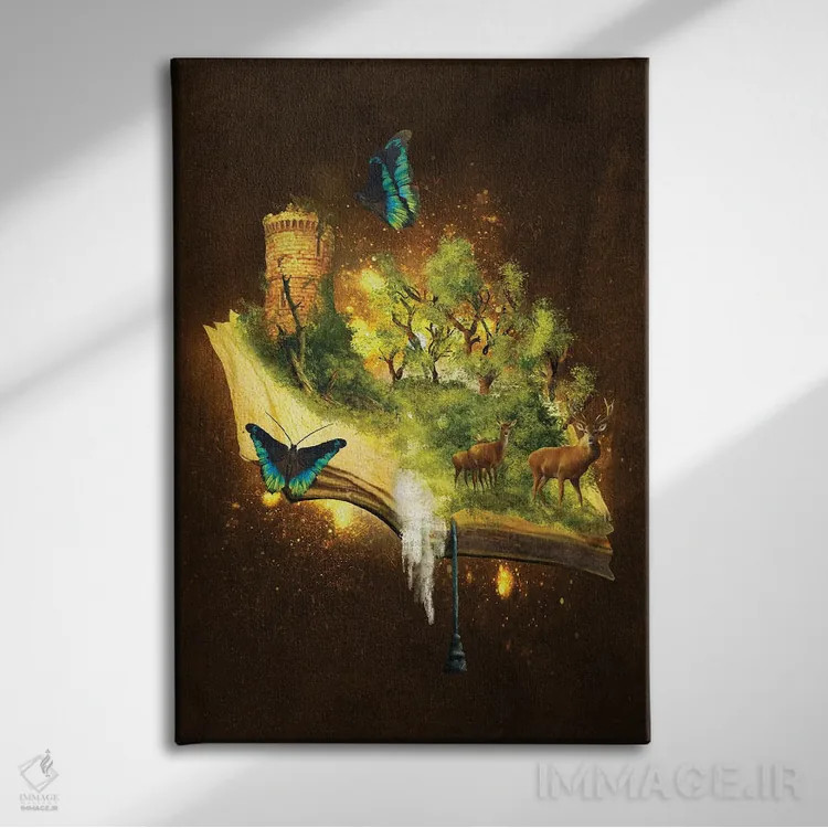 تابلو دکوراتیو کتاب افسون شده اثر دیوگو وریسی مو - نمای روبهرو روی دیوار