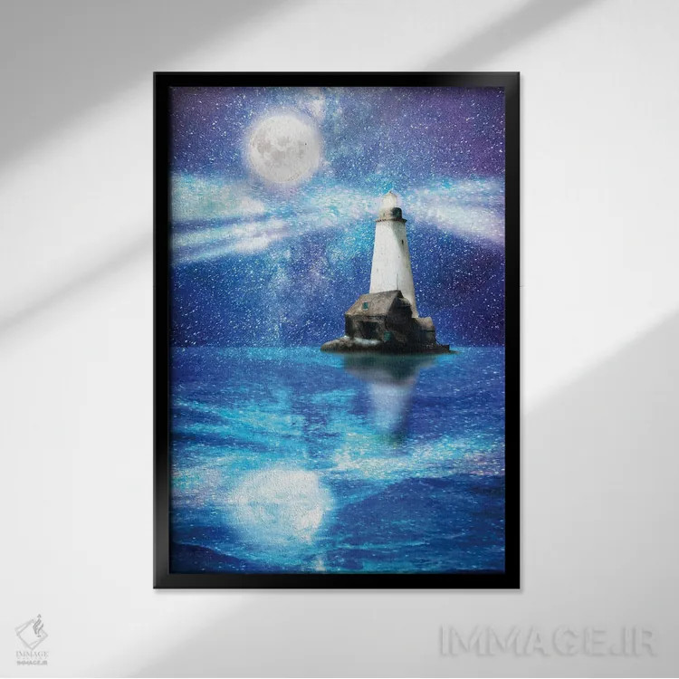 تابلو دکوراتیو فانوس دریایی ستارگان اثر دیوگو وریسی مو - نمای قابدار مشکی