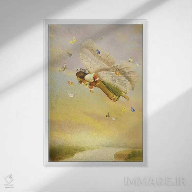 تابلو دکوراتیو فرشته کوچک اثر دیوگو وریسی مو - نمای قابدار سفید