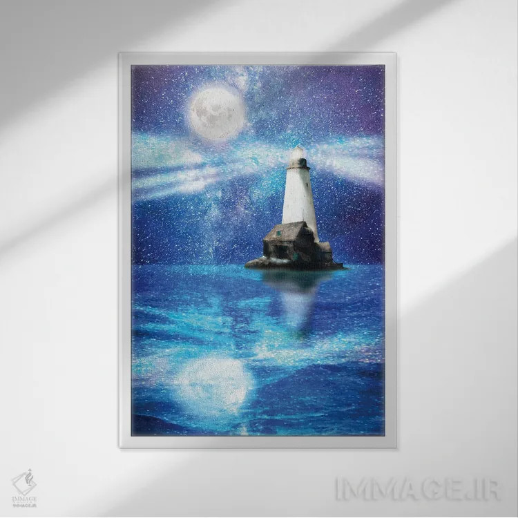 تابلو دکوراتیو فانوس دریایی ستارگان اثر دیوگو وریسی مو - نمای قابدار سفید