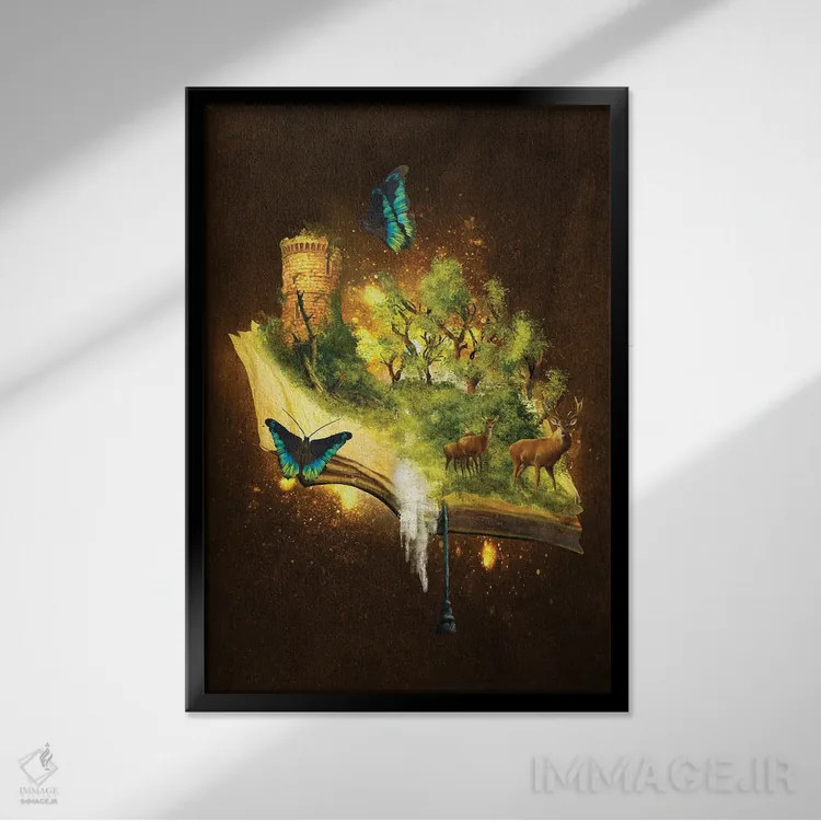 تابلو دکوراتیو کتاب افسون شده اثر دیوگو وریسی مو - نمای قابدار مشکی