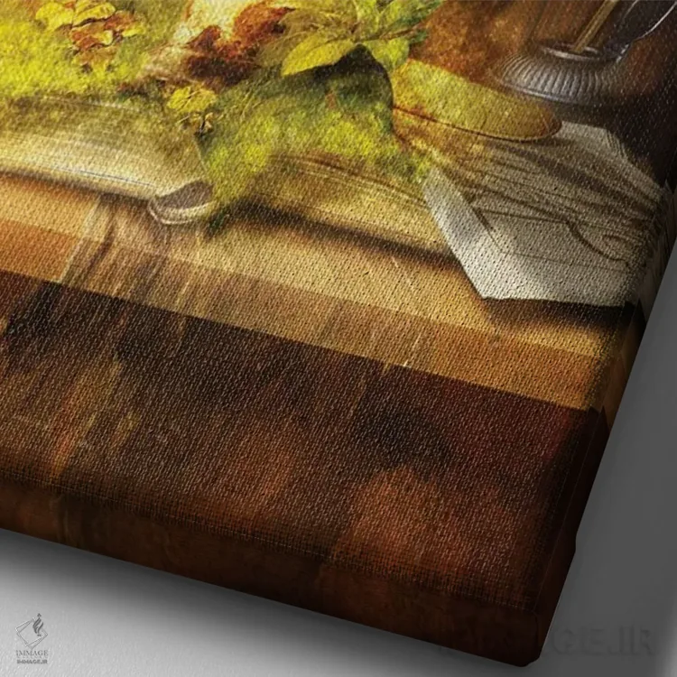 تابلو دکوراتیو کتاب زنده اثر دیوگو وریسی مو - نمای نزدیک بافت بوم
