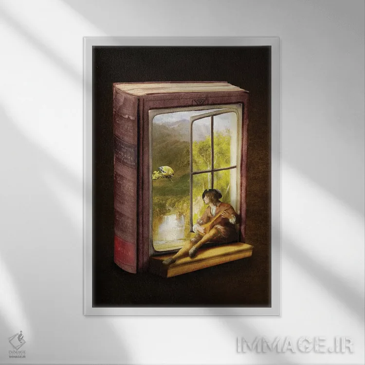 تابلو دکوراتیو جایی شاد اثر دیوگو وریسی مو - نمای قابدار سفید