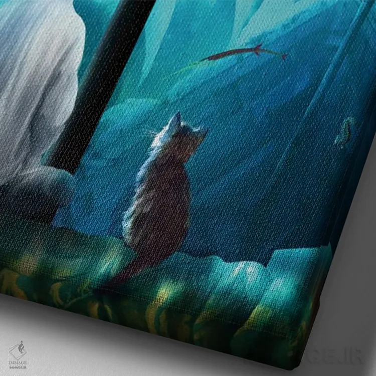 تابلو دکوراتیو اتاق خواب آکواریومی اثر دیوگو وریسی مو - نمای نزدیک بافت بوم