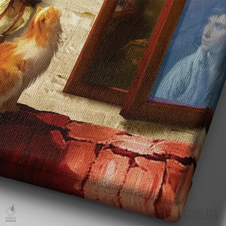 تابلو دکوراتیو سرناد پنجره اثر دیوگو وریسی مو - نمای نزدیک بافت بوم