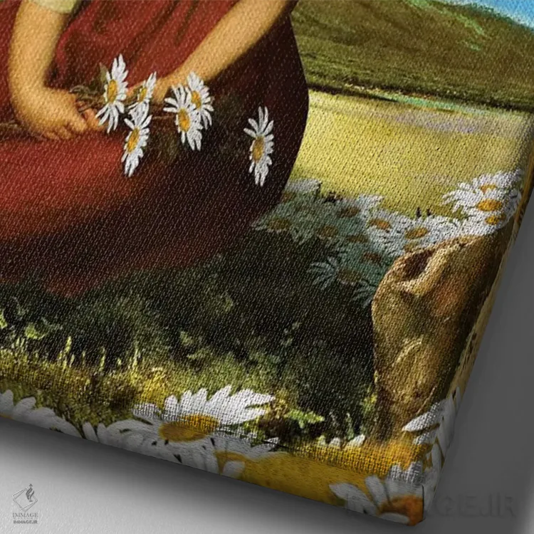 تابلو دکوراتیو بابونه اثر دیوگو وریسی مو - نمای نزدیک بافت بوم