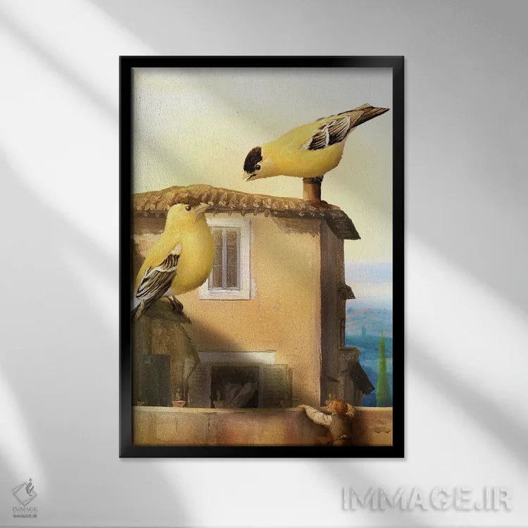 تابلو دکوراتیو پرندگان بزرگ اثر دیوگو وریسی مو - نمای قابدار مشکی