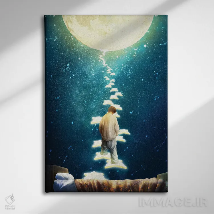 تابلو دکوراتیو مسیر ستاره ها اثر دیوگو وریسی مو - نمای روبهرو روی دیوار