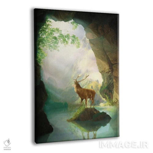 تابلو دکوراتیو طلوع گوزنی اثر دیوگو وریسی مو - نمای پرسپکتیو محصول