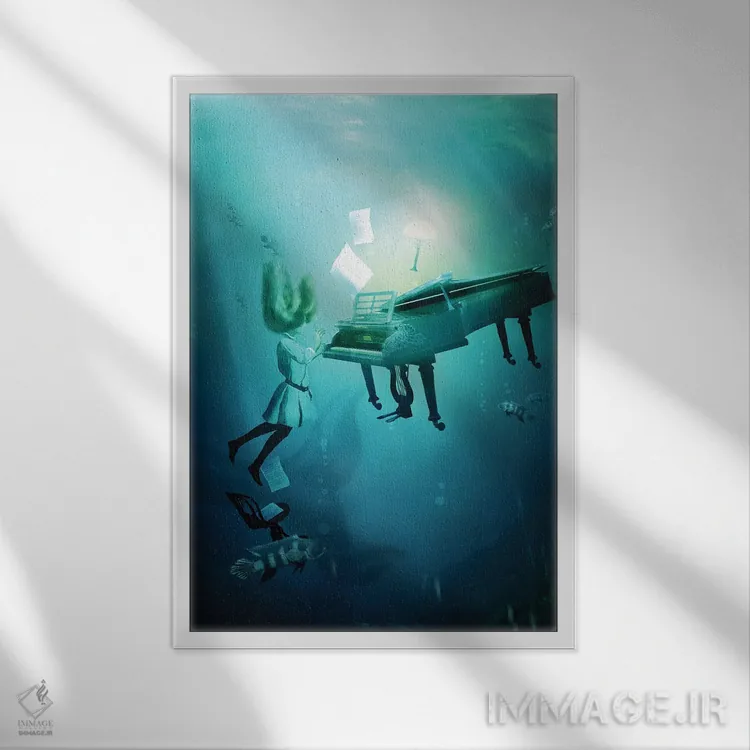 تابلو دکوراتیو لالایی دریا اثر دیوگو وریسی مو - نمای قابدار سفید