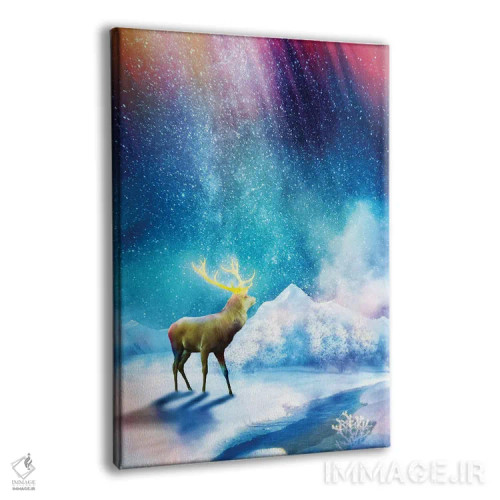 تابلو دکوراتیو شفق قطبی گوزنی اثر دیوگو وریسی مو - نمای پرسپکتیو محصول