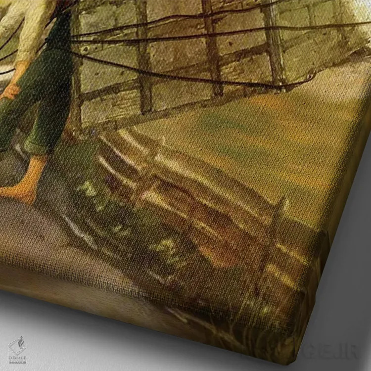 تابلو دکوراتیو اسباب کشی اثر دیوگو وریسی مو - نمای نزدیک بافت بوم