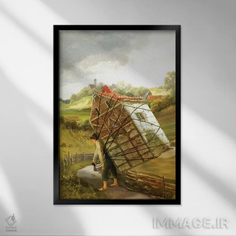 تابلو دکوراتیو اسباب کشی اثر دیوگو وریسی مو - نمای قابدار مشکی