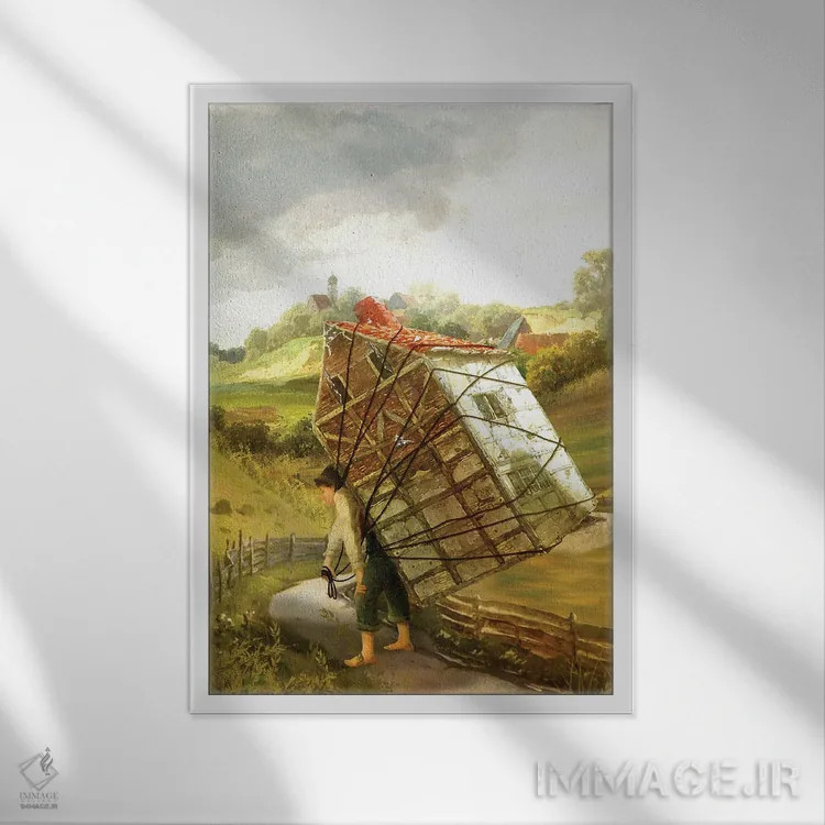 تابلو دکوراتیو اسباب کشی اثر دیوگو وریسی مو - نمای قابدار سفید