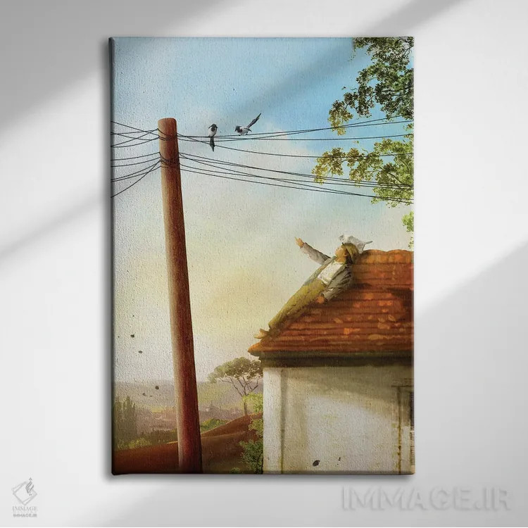 تابلو دکوراتیو روی پشت بام اثر دیوگو وریسی مو - نمای روبهرو روی دیوار