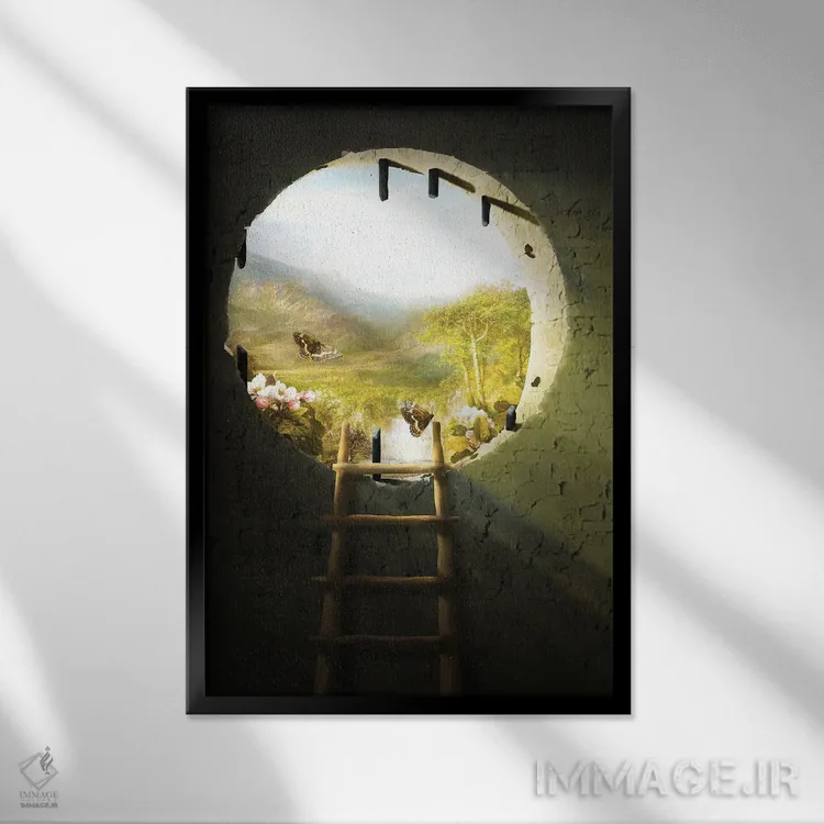 تابلو دکوراتیو فرار اثر دیوگو وریسی مو - نمای قابدار مشکی