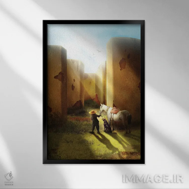 تابلو دکوراتیو درون هزارتو اثر دیوگو وریسی مو - نمای قابدار مشکی