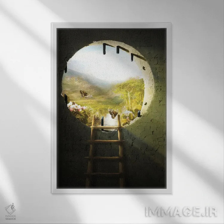 تابلو دکوراتیو فرار اثر دیوگو وریسی مو - نمای قابدار سفید