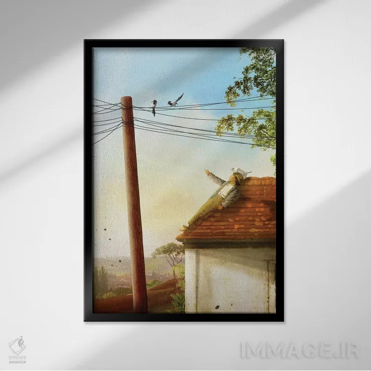 تابلو دکوراتیو روی پشت بام اثر دیوگو وریسی مو - نمای قابدار مشکی